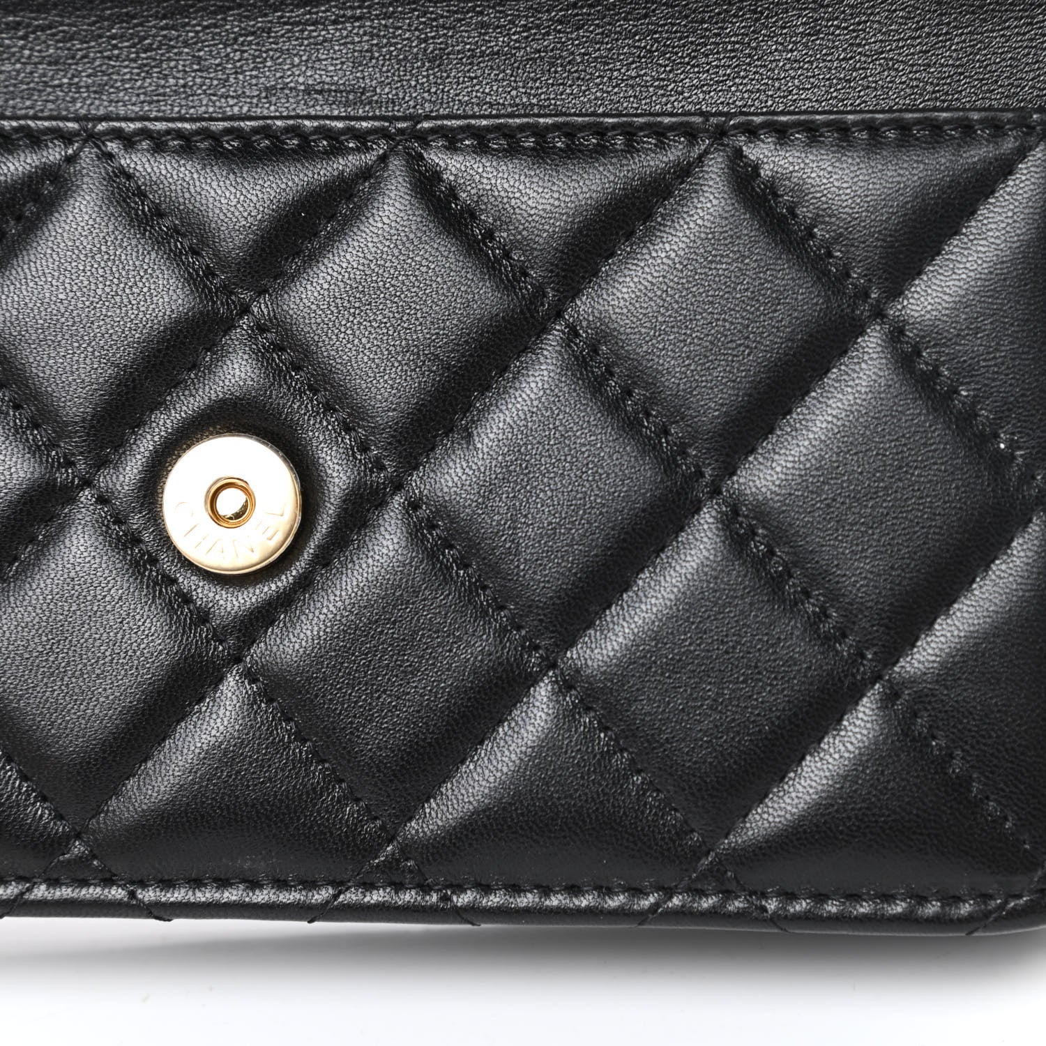 Chanel Lambskin Quilted Wallet On Chain WOC Black 12 of 13