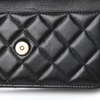 Chanel Lambskin Quilted Wallet On Chain WOC Black 12 of 13