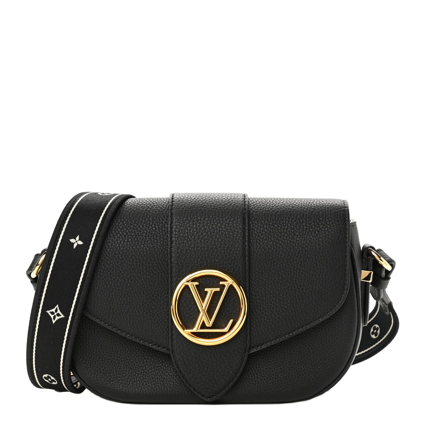 Grained Calfskin LV Pont 9 Soft MM Black