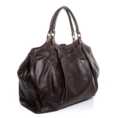 Gucci Leather Large Sukey Tote Dark Brown 3 of 9