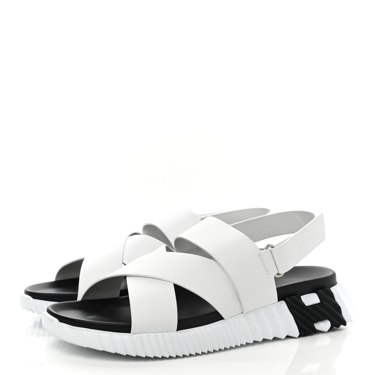Hermes Calfskin Goatskin Mens Electric Sandals 43 White 3 of 10