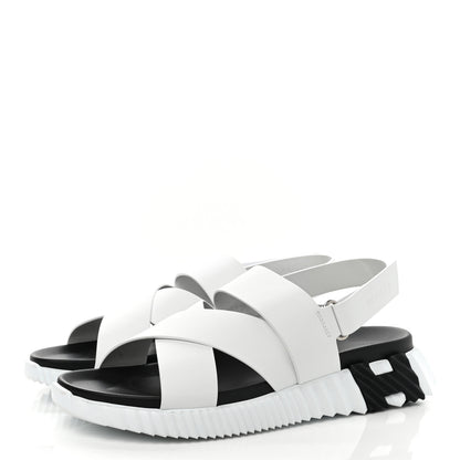 Hermes Calfskin Goatskin Mens Electric Sandals 43 White 3 of 10