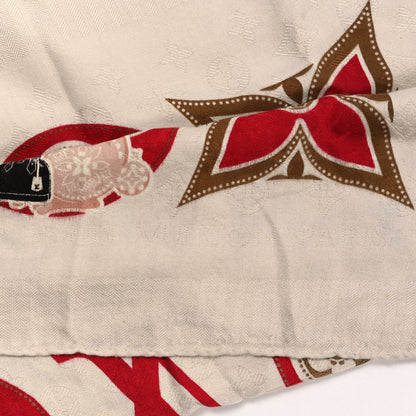 Louis Vuitton Silk Precious Rabbit Square Scarf Beige Multicolor 2 of 3