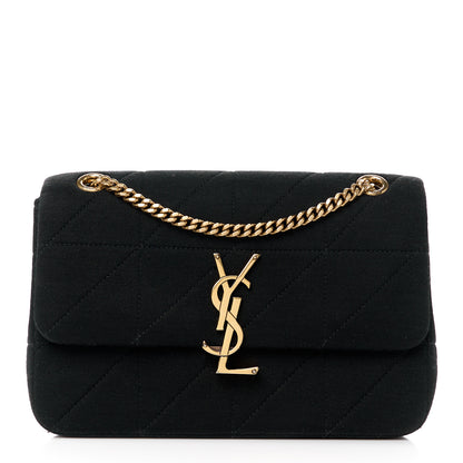 Saint Laurent Jersey Wool Patchwork Monogram Medium Jamie Black 1 of 11