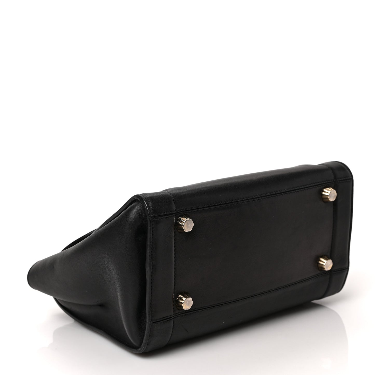 Calfskin Sofia Rainbow Top Handle Bag Black