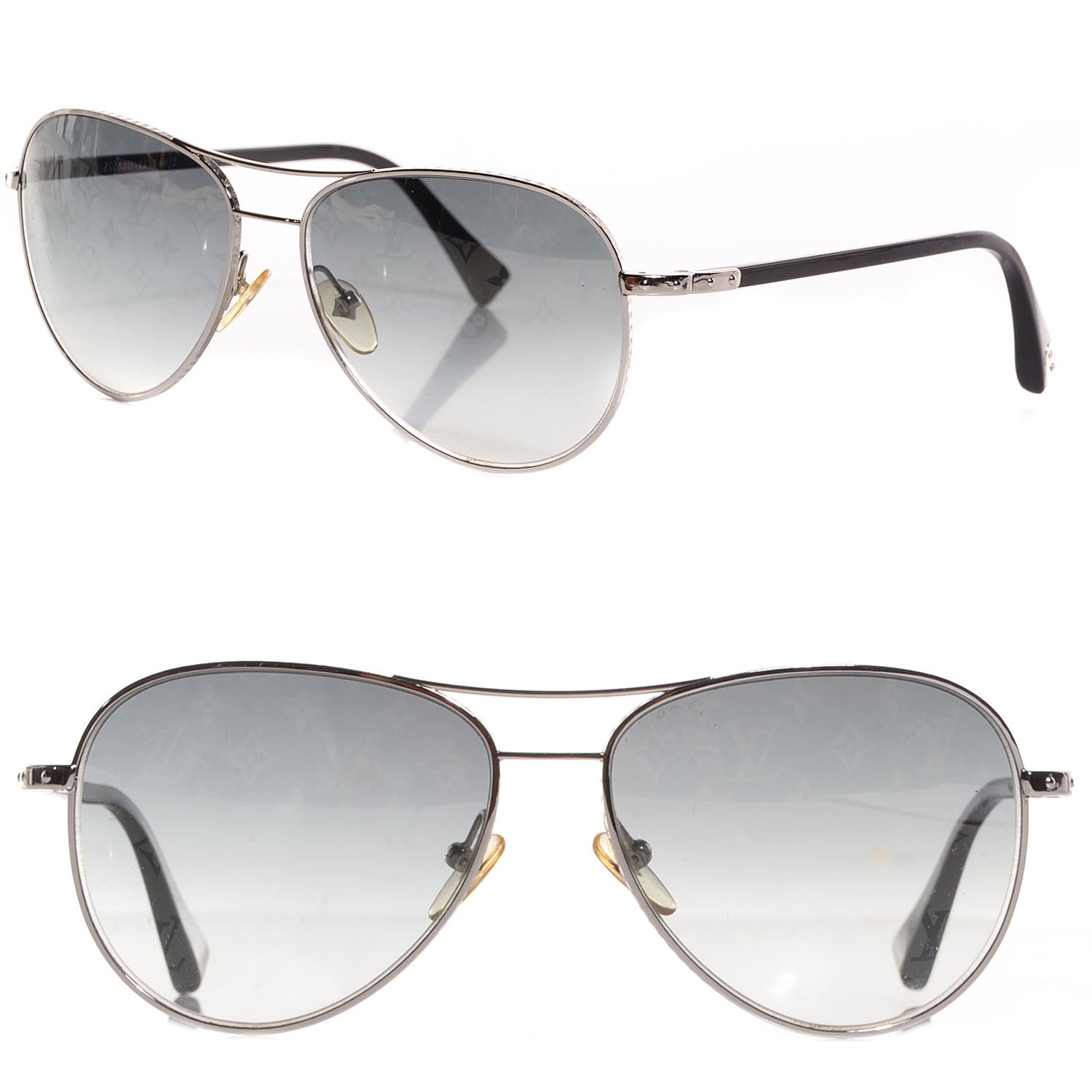 Louis Vuitton Monogram Conspiration Pilote Sunglasses Z0165U Argent 1 of 4