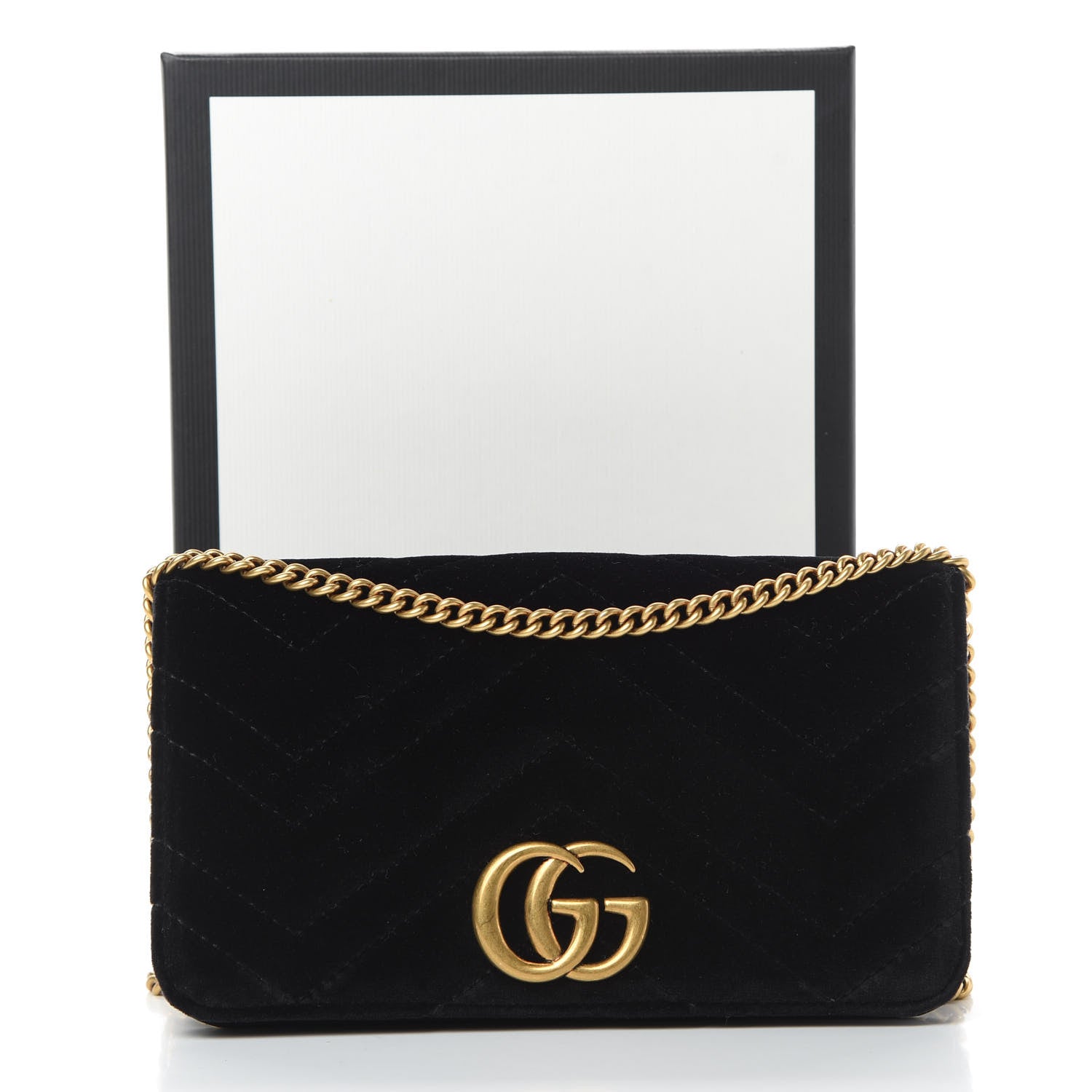 Gucci Velvet Matelasse GG Marmont Mini Bag Black 10 of 10