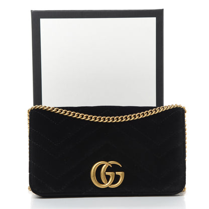 Gucci Velvet Matelasse GG Marmont Mini Bag Black 10 of 10