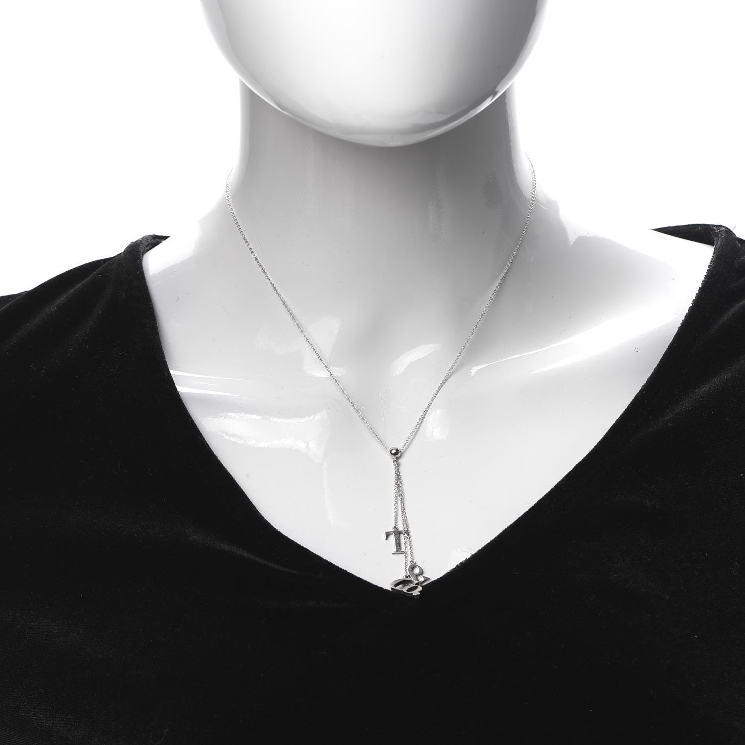Tiffany Sterling Silver Letters Lariat Necklace 2 of 6