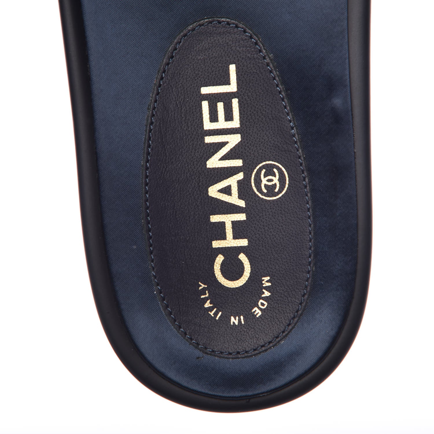 Chanel Satin Chain Flat Sandals 38 Marine 8 of 10