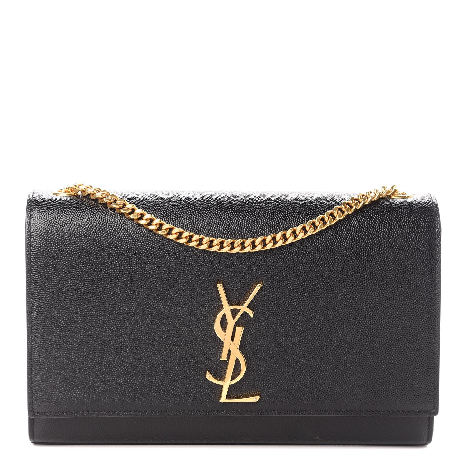 Saint Laurent Grain De Poudre Medium Classic Monogram Kate Satchel Black 1 of 9