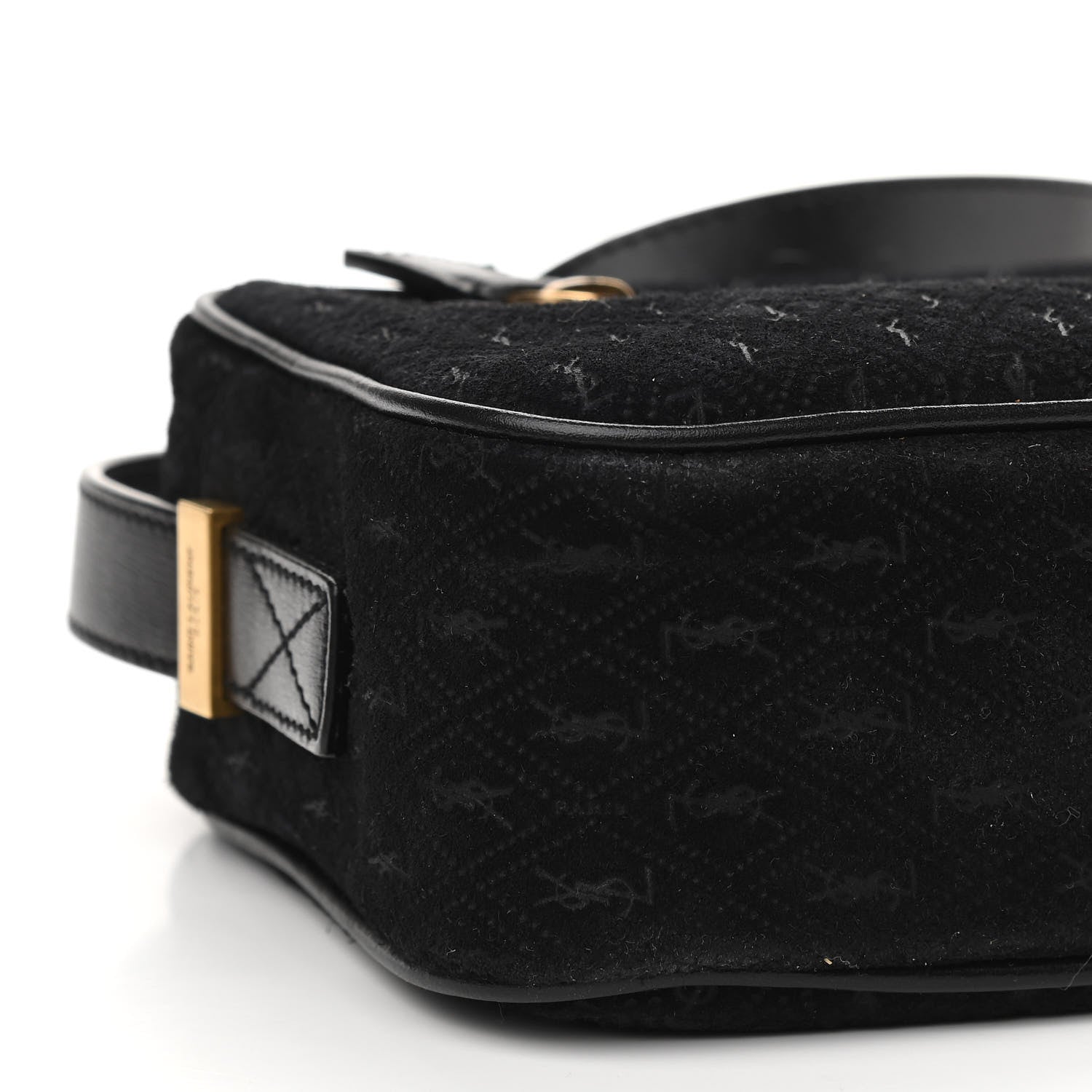 Saint Laurent Suede Monogram All Over Camera Bag Black 9 of 10