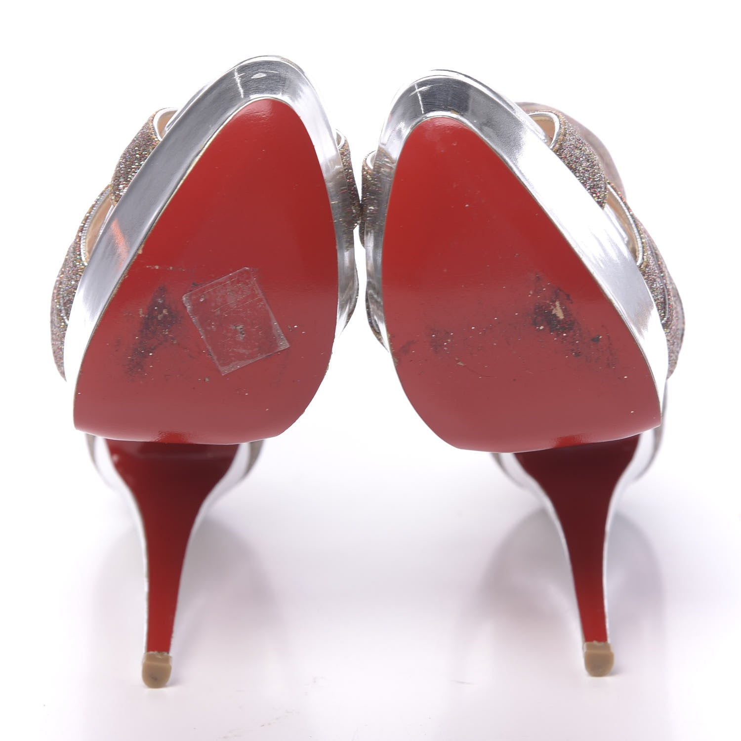Christian Louboutin Glitter Mini Specchio Balota 150 Platform Sandals 39 Multi Silver 5 of 10