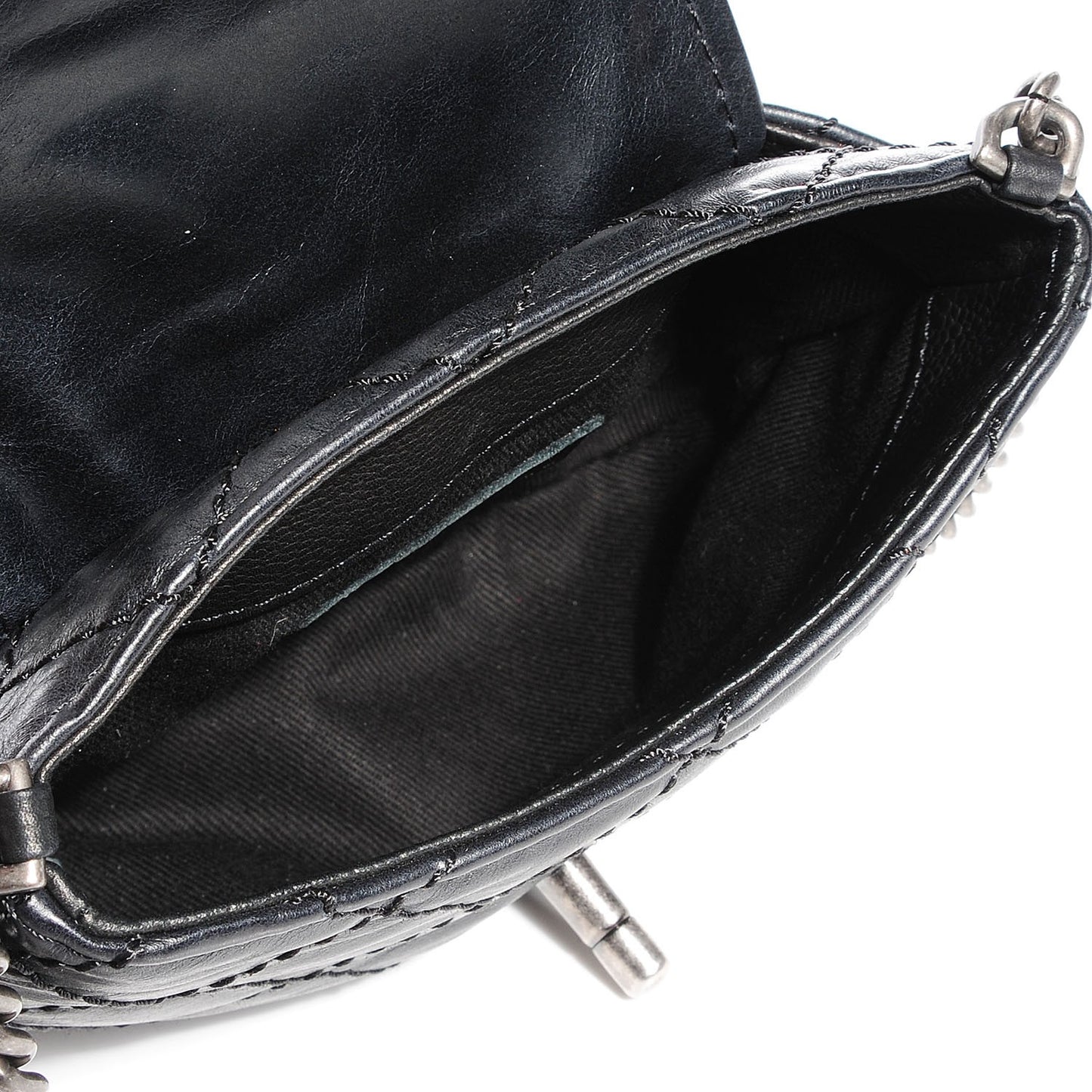 Caviar Calfskin Bubble Graphic Mini Messenger Bag Black