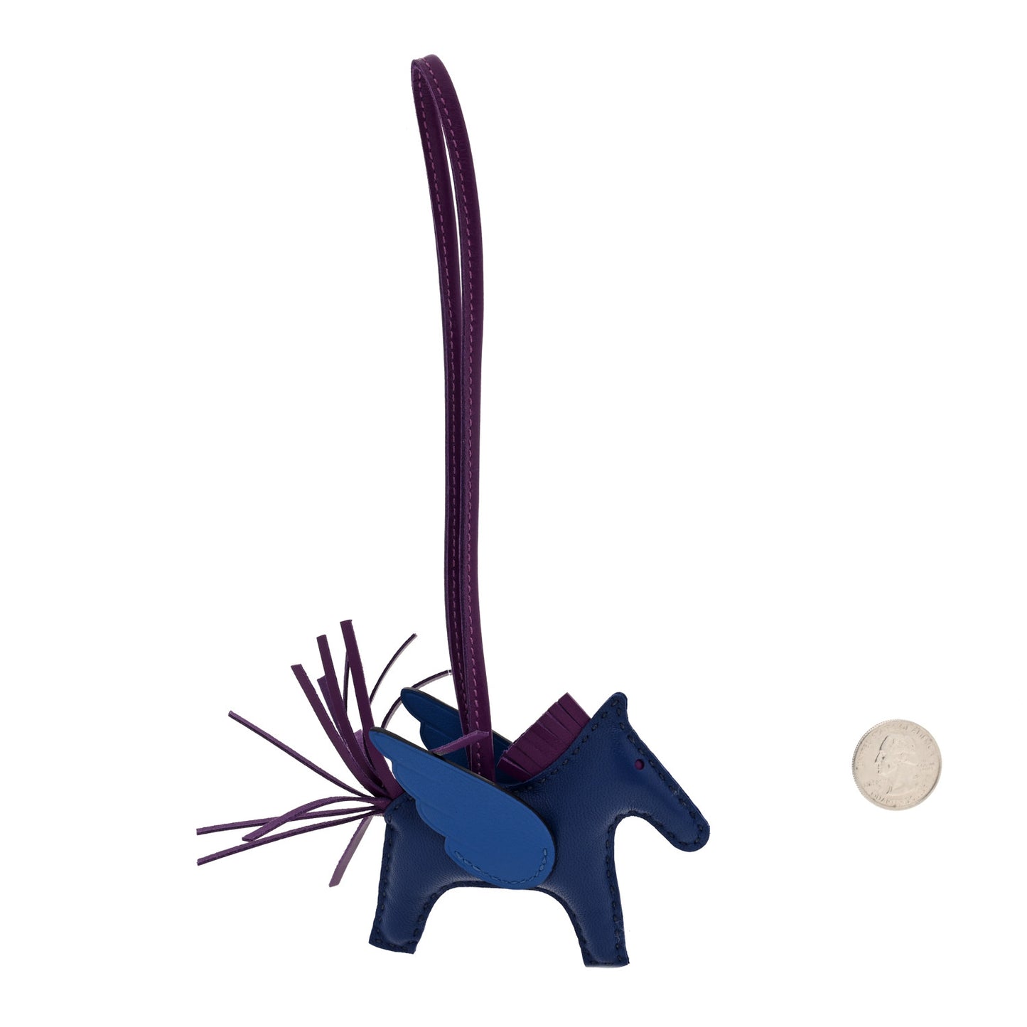 Milo Lambskin Grigri Rodeo Pegase Horse Bag Charm MM Bleu Saphir Violet Bleu France