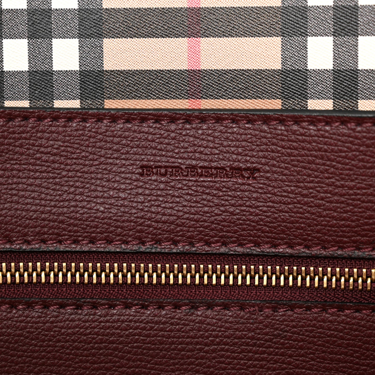Calfskin Crest Embossed Small Tote Burgundy
