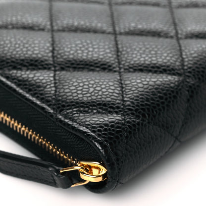 Chanel Caviar Quilted Large Gusset Zip Around Wallet Black 10 of 11