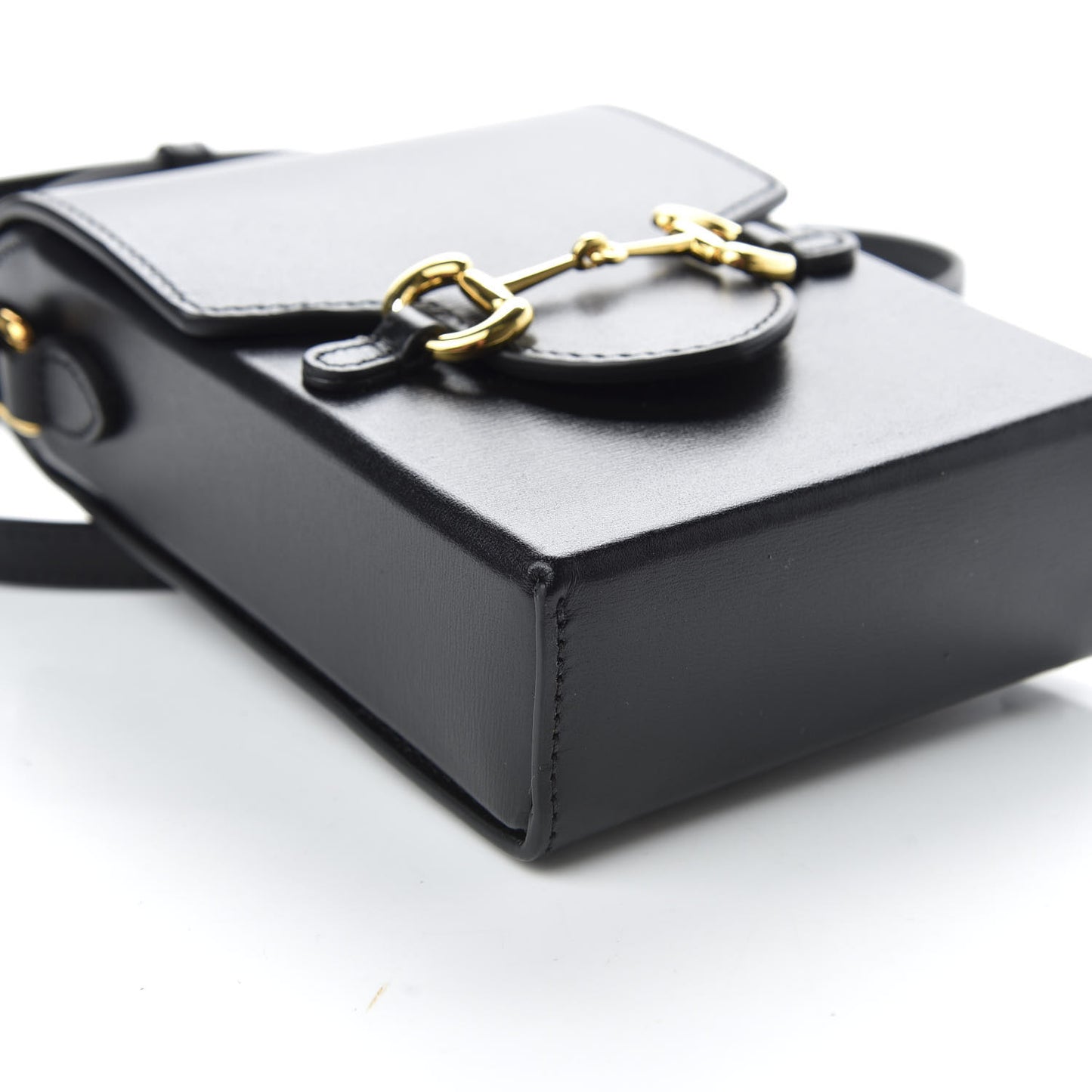 Boarded Plutone Calfskin Mini Horsebit 1955 Crossbody Bag Black