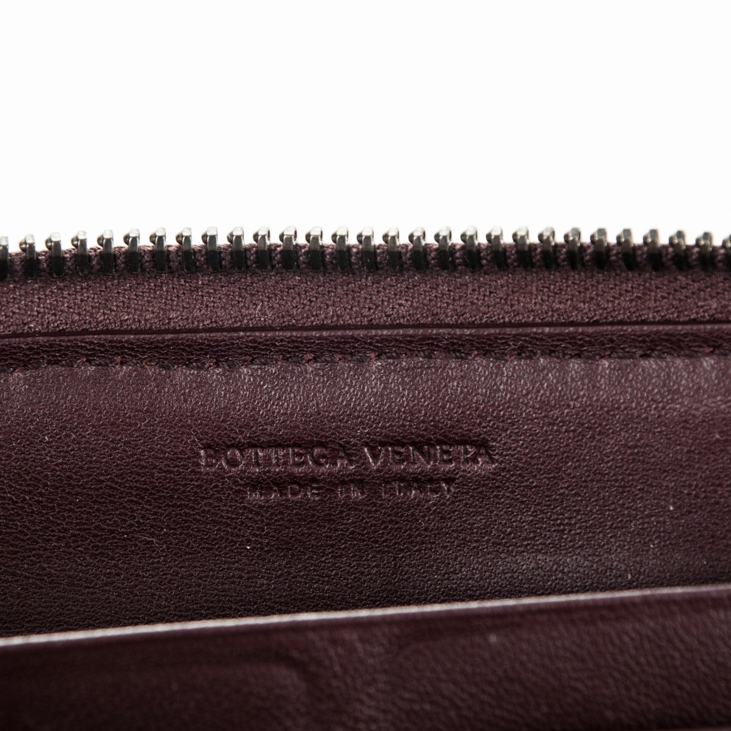 Nappa Intrecciato Zip Around Wallet Aubergine