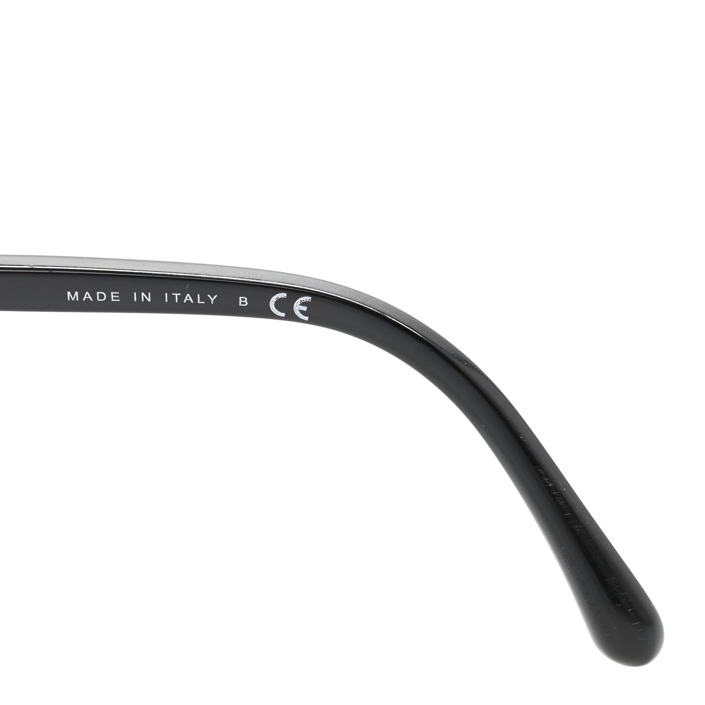 Acetate Metal Lambskin Square Chain Sunglasses 5210-Q-A Black
