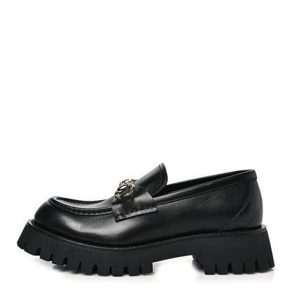 Gucci Betis Glamour Calfskin Womens Horsebit Loafers 37 Black 1 of 11