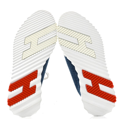 Hermes Denim Suede Goatskin Bouncing Sneakers 37 Bleu Clair White 7 of 9