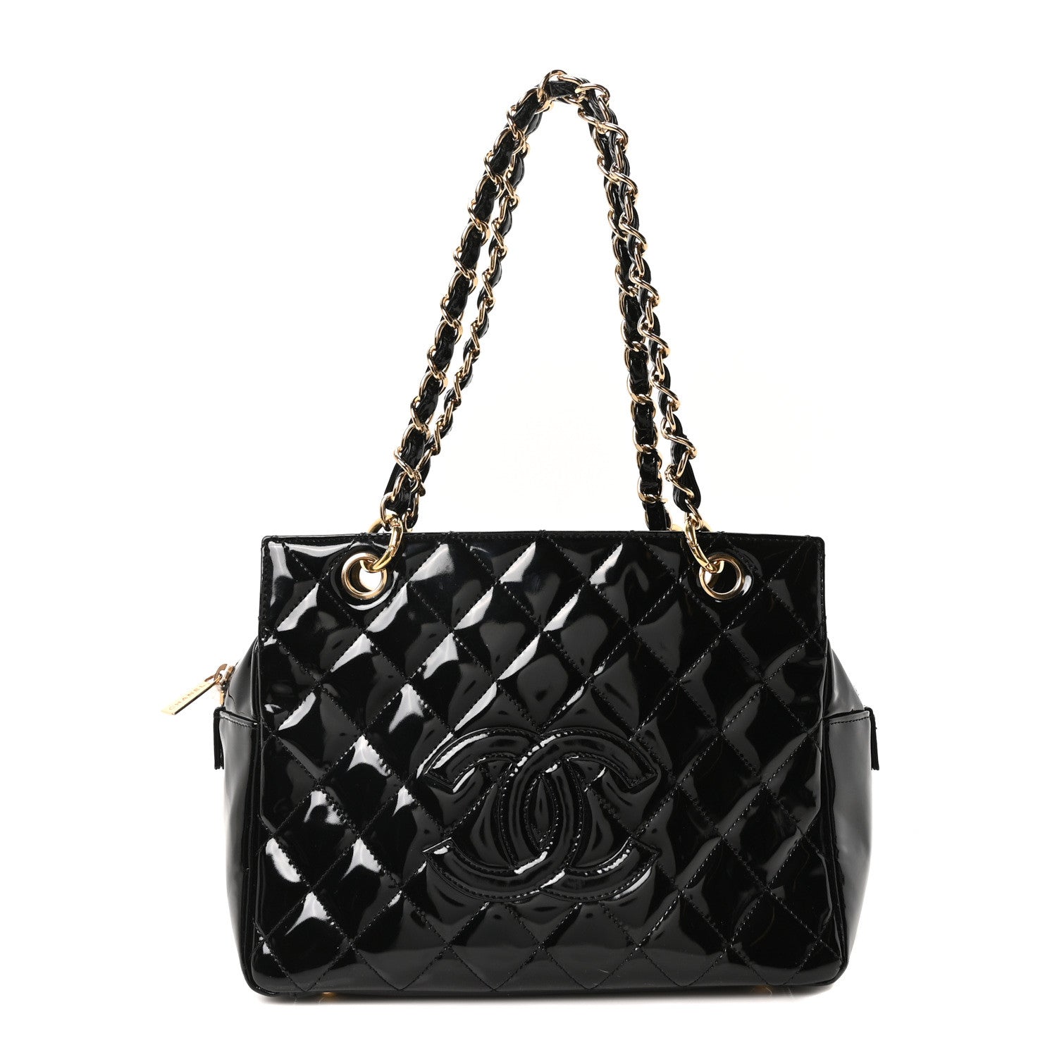 Chanel Patent Quilted Petit Timeless Tote PTT Black 1 of 9