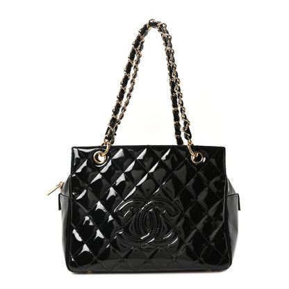 Chanel Patent Quilted Petit Timeless Tote PTT Black 1 of 9
