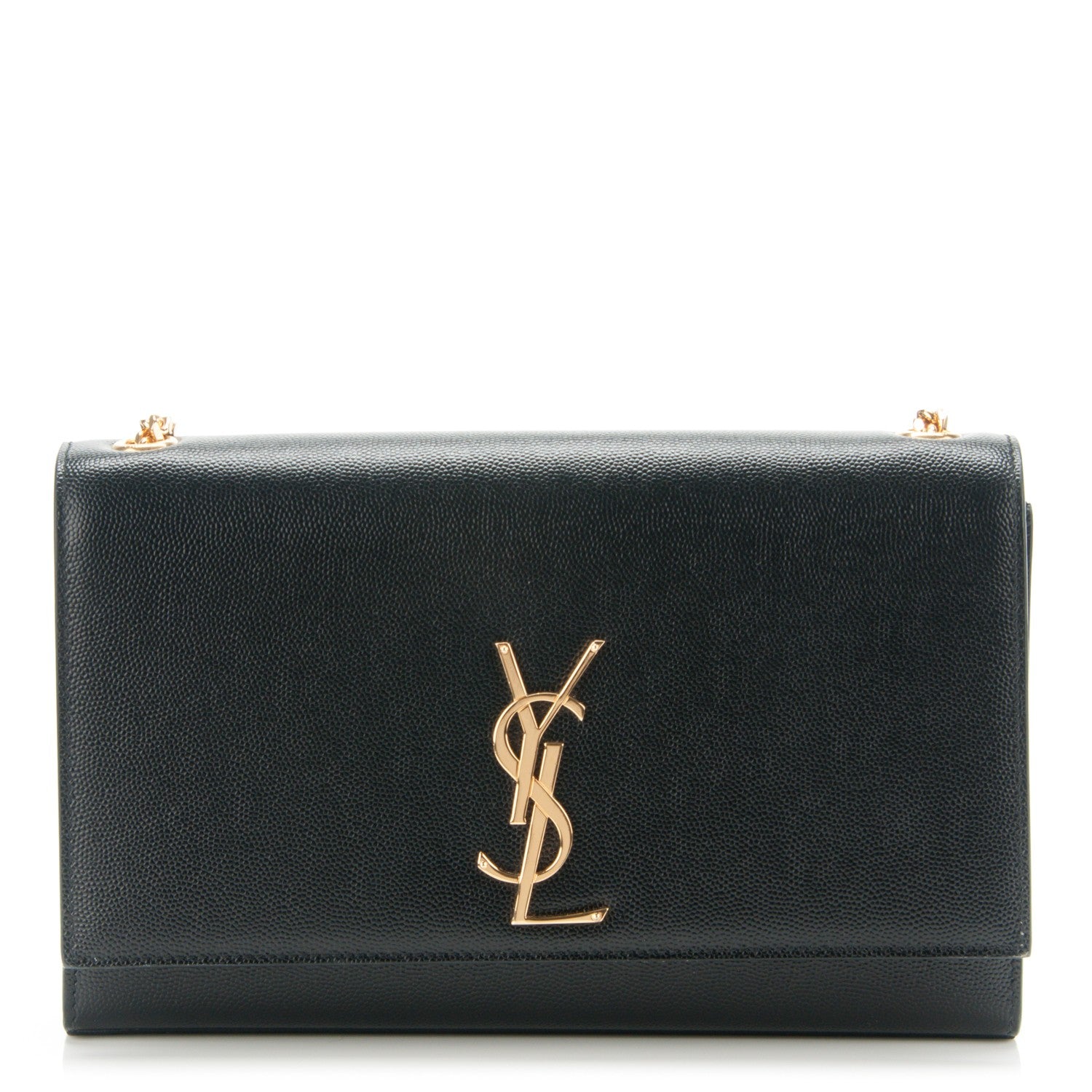 Saint Laurent Grain De Poudre Medium Classic Monogram Kate Satchel Black 1 of 6
