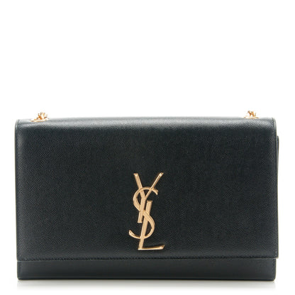 Saint Laurent Grain De Poudre Medium Classic Monogram Kate Satchel Black 1 of 6