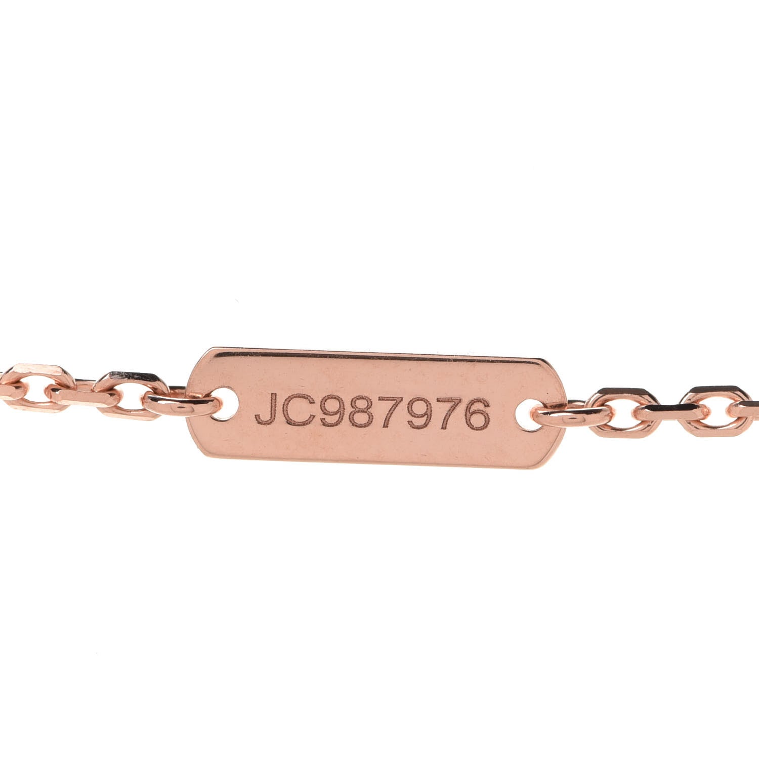 Van Cleef & Arpels 18K Rose Gold Diamond Rhodonite Vintage Alhambra Pendant Necklace 4 of 7