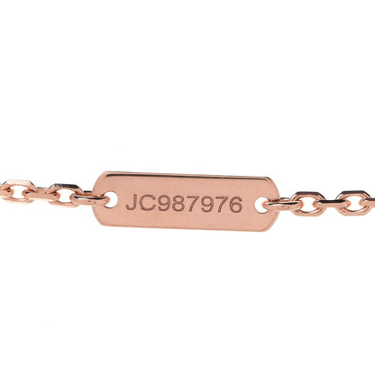 Van Cleef & Arpels 18K Rose Gold Diamond Rhodonite Vintage Alhambra Pendant Necklace 4 of 7