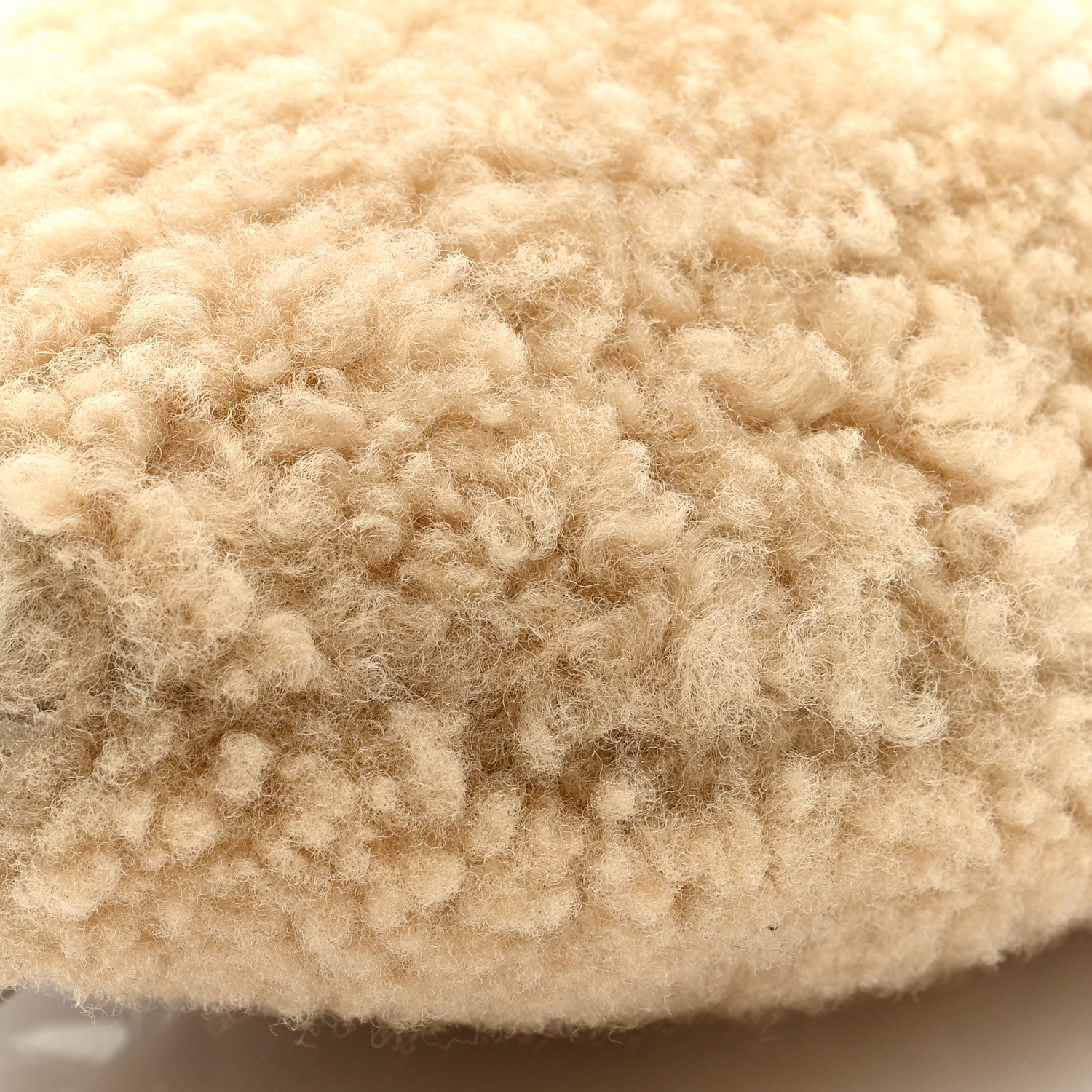 Fendi Sheepskin Baguette Bread Pouch Beige Panna 9 of 10