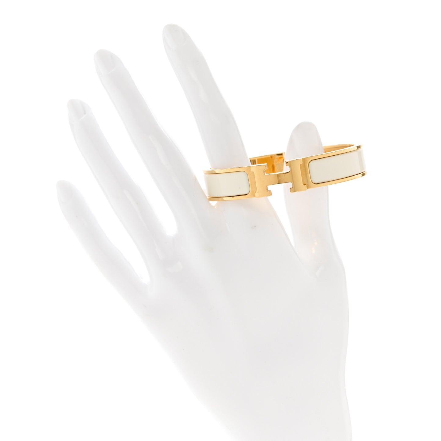 Enamel Narrow Clic Clac H Bracelet Craie