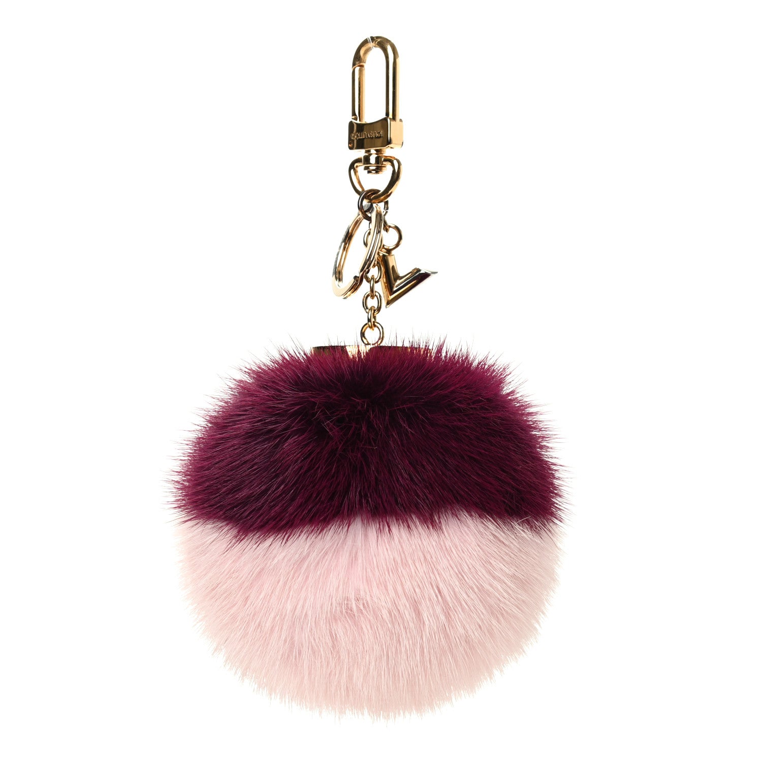 Louis Vuitton Mink Fur Bubble Duo Bag Charm Violet Pink 1 of 3
