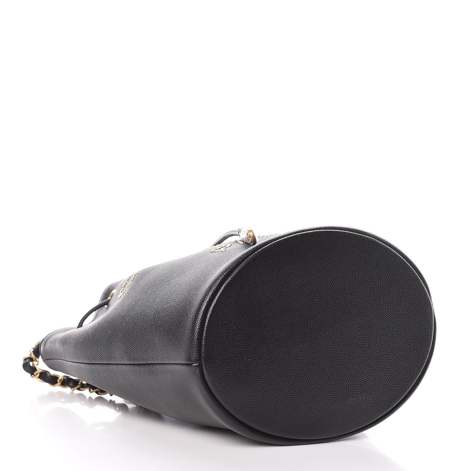 Chanel Caviar Deauville Drawstring Bucket Bag Black 4 of 10