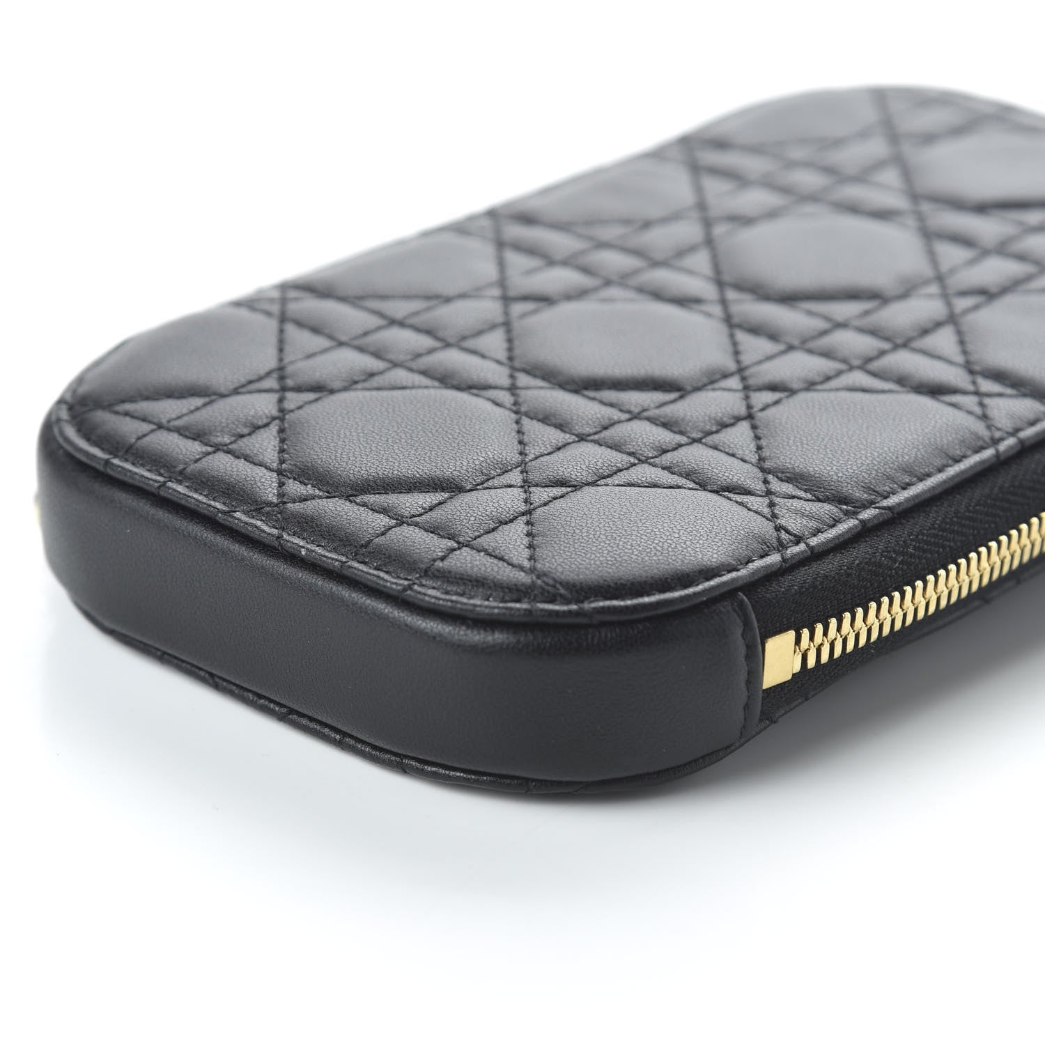 Christian Dior Lambskin Cannage Lady Dior Phone Holder Black 7 of 10