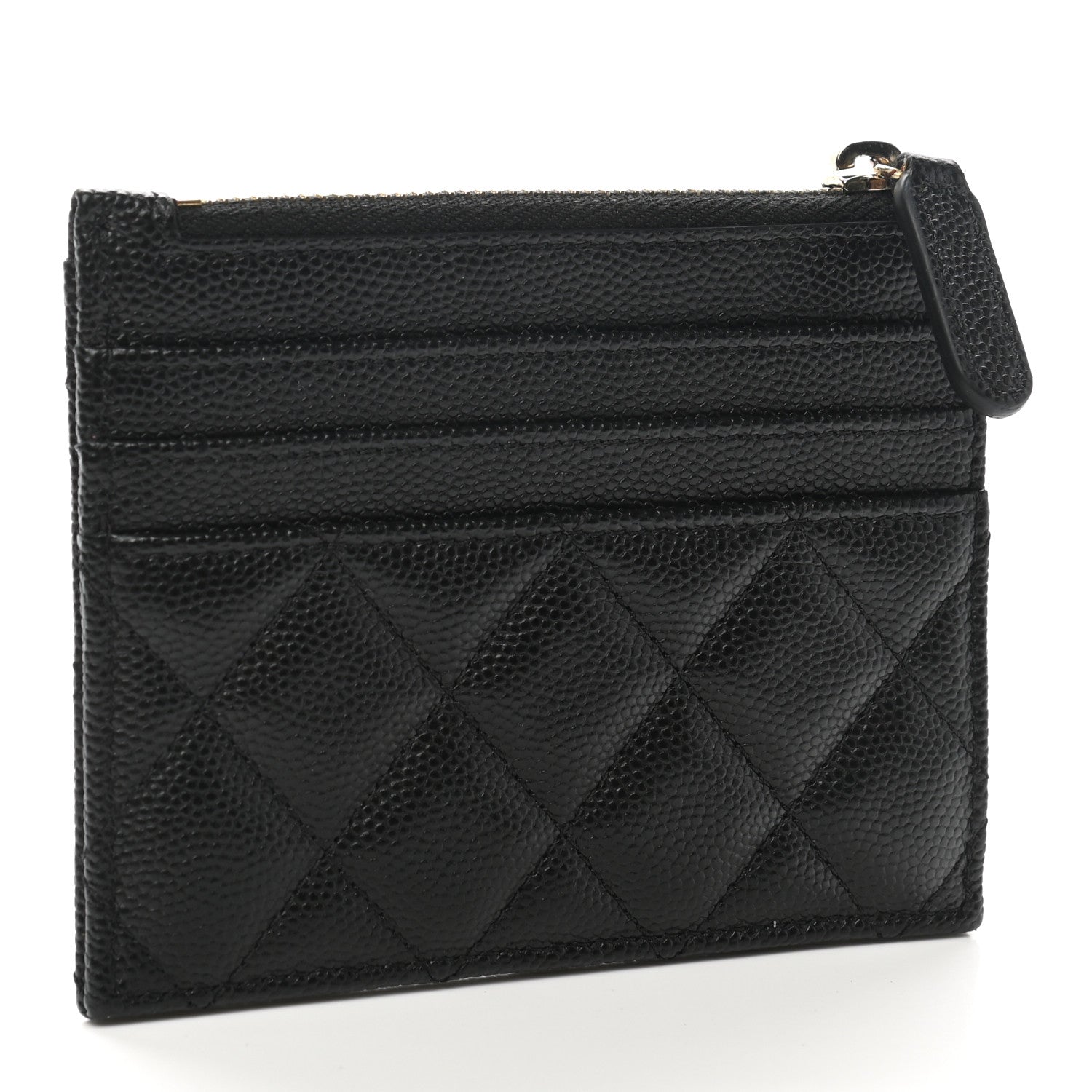 Chanel Caviar Quilted CC Zip Card Holder Black 3 of 8