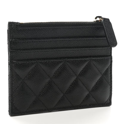 Chanel Caviar Quilted CC Zip Card Holder Black 3 of 8