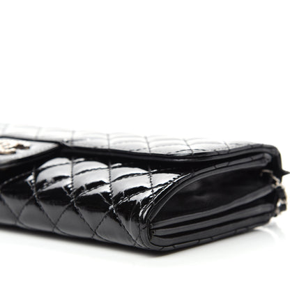 Chanel Patent Calfskin Quilted Brilliant East West Flap Clutch Black 7 of 11
