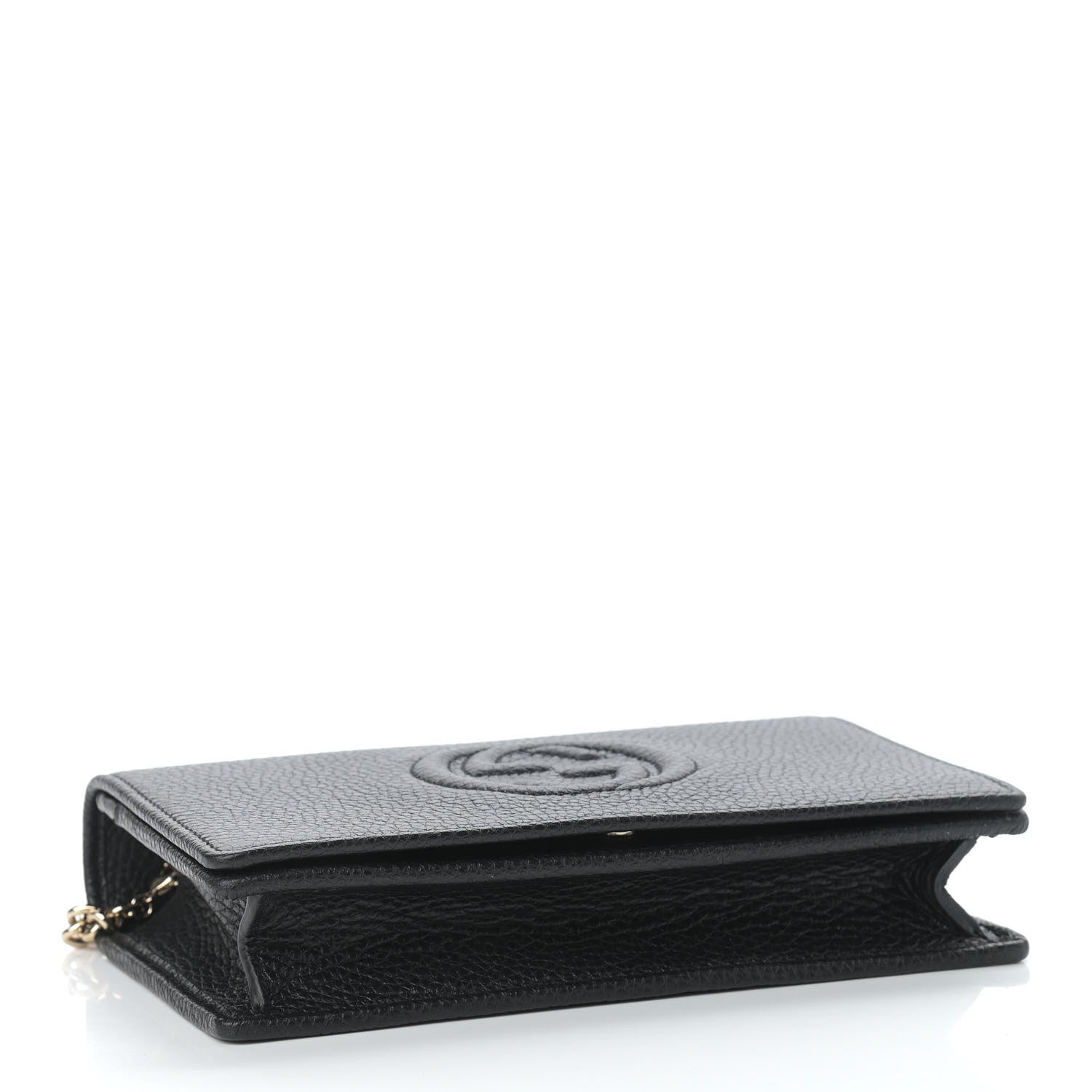 Gucci Pebbled Calfskin Soho Wallet on Chain Black 4 of 8