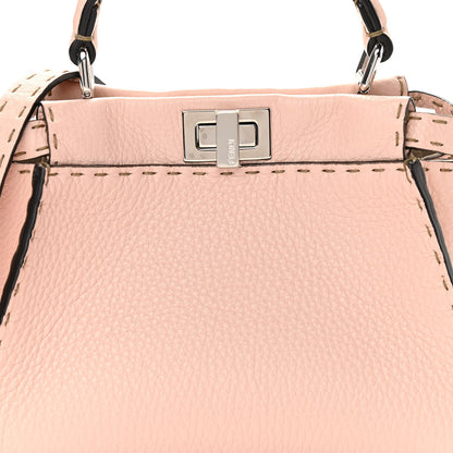 Fendi Cuoio Romano Selleria Bi-Color Mini Peekaboo Iconic Satchel Cipria Latte 8 of 11