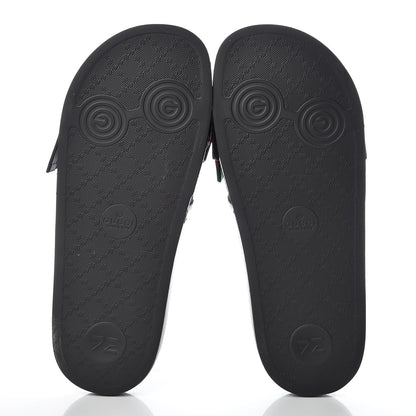 Gucci Satin Web Bow Slide Sandals 38 Black 8 of 10