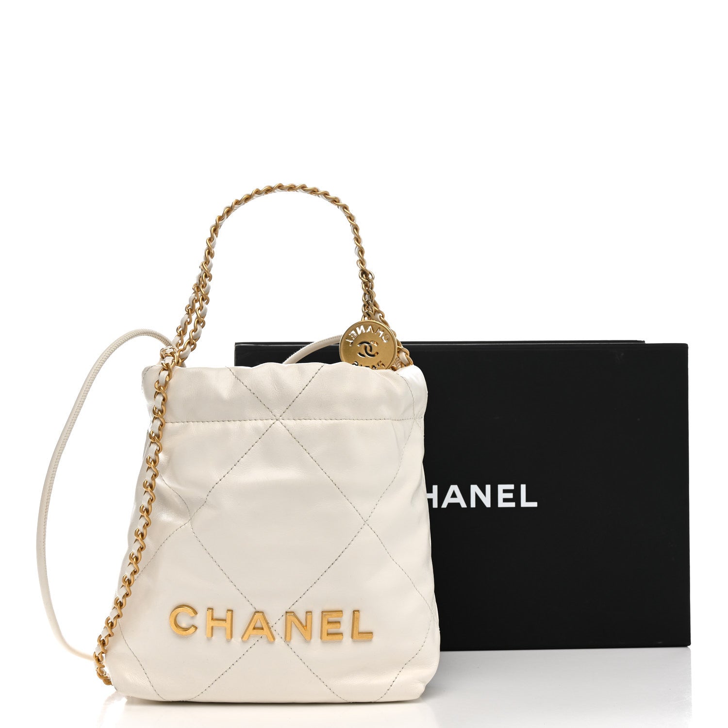 Chanel Shiny Calfskin Quilted Mini Chanel 22 White 15 of 15