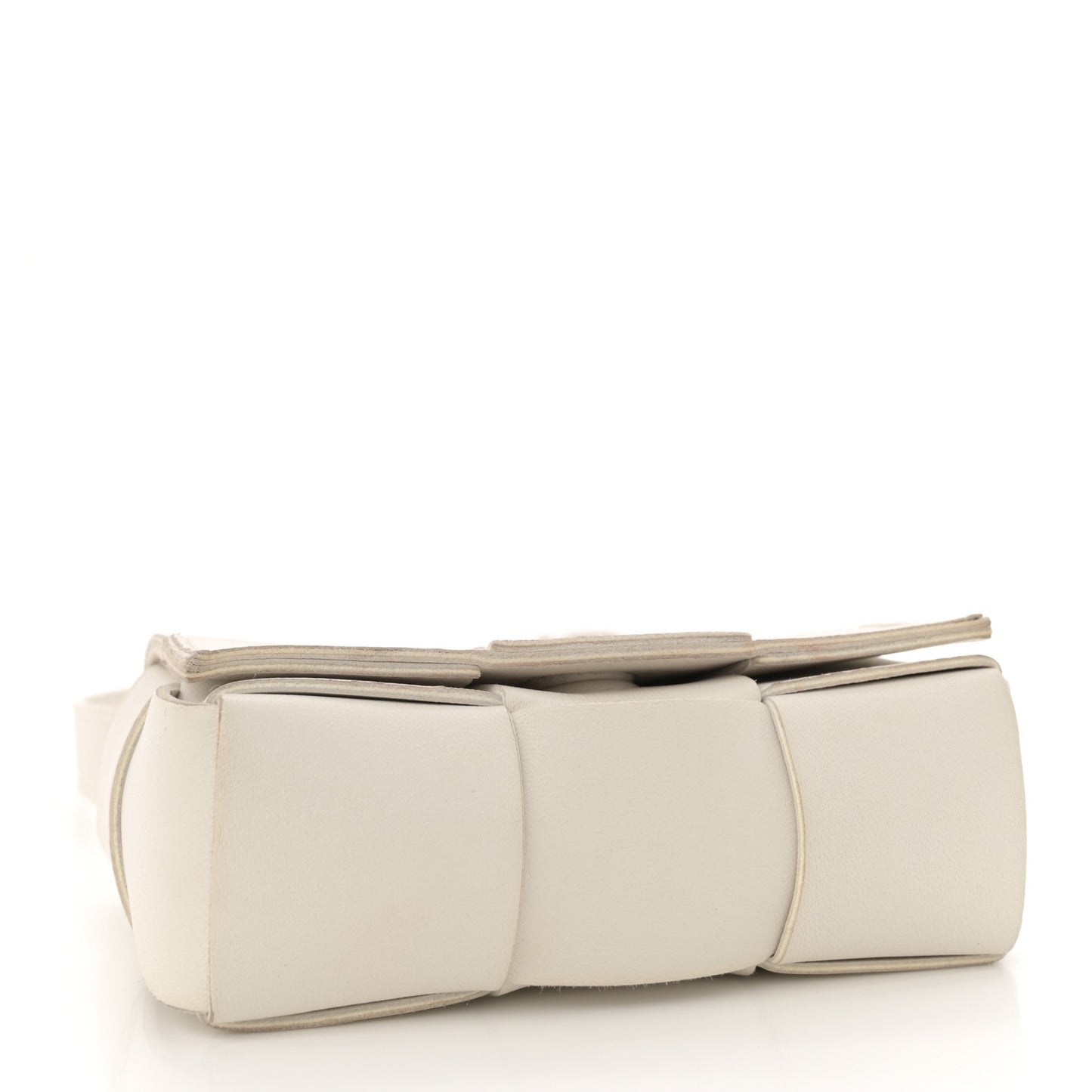 Lambskin Maxi Intrecciato Extra Mini Cassette Crossbody Bag White