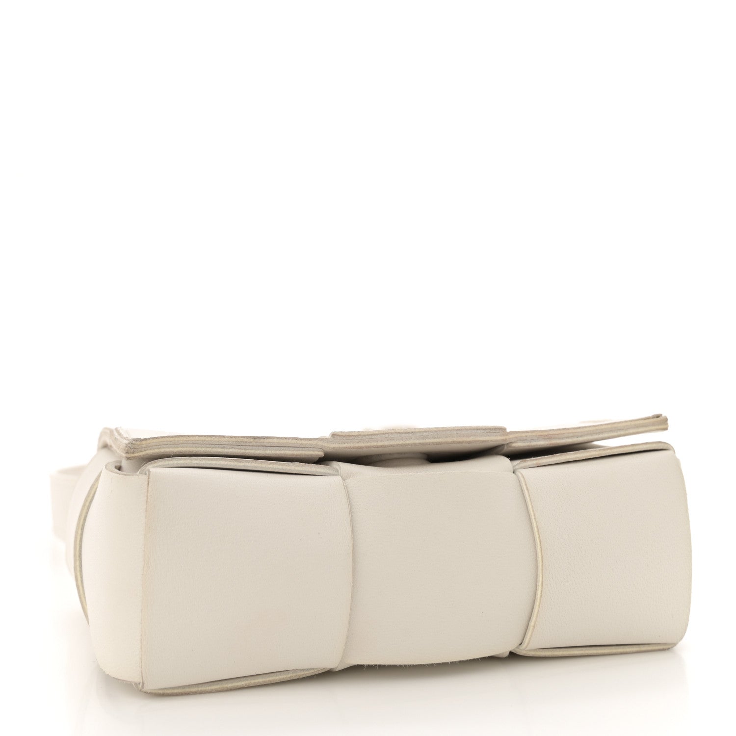Bottega Veneta Lambskin Maxi Intrecciato Extra Mini Cassette Crossbody Bag White 4 of 13