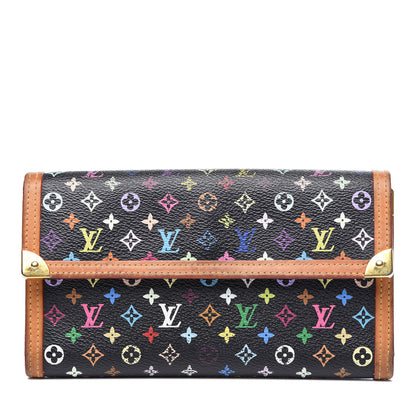 Louis Vuitton Monogram Multicolor Porte Tresor International Wallet Black 1 of 14