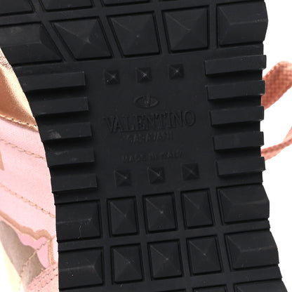 Valentino Garavani Metallic Nappa Suede Camouflage Womens Rockrunner Sneakers 37 Multicolor 6 of 8