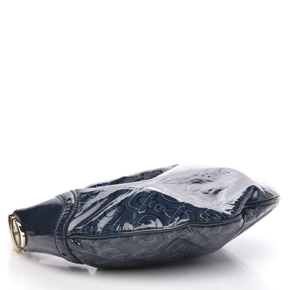 Gucci Patent Calfskin Horsebit Embossed Glam Hobo Blue 4 of 11