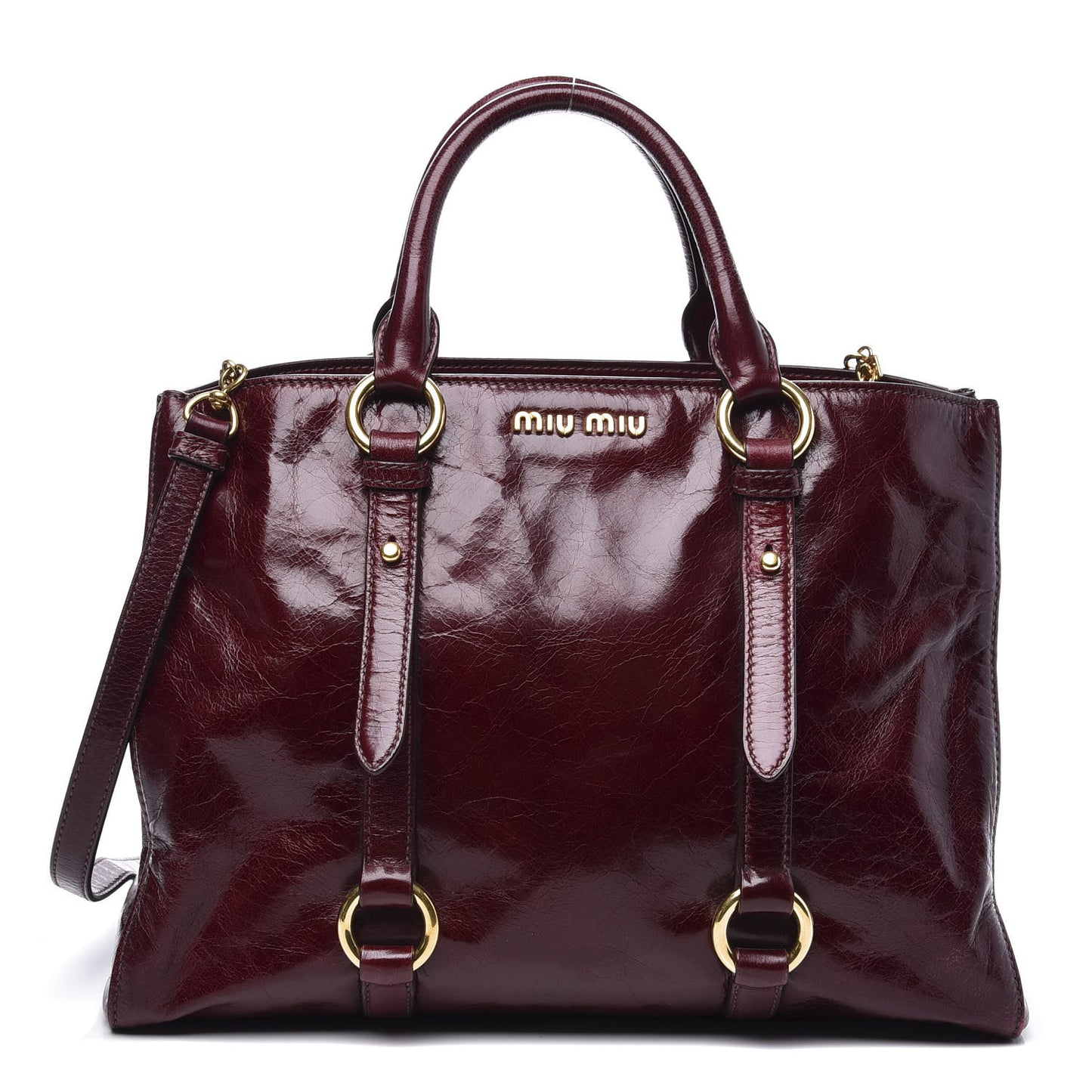 Vitello Shine Tote Amaranto